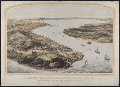 Panorama of the Harbor of New York, Staten Island and the Narrows