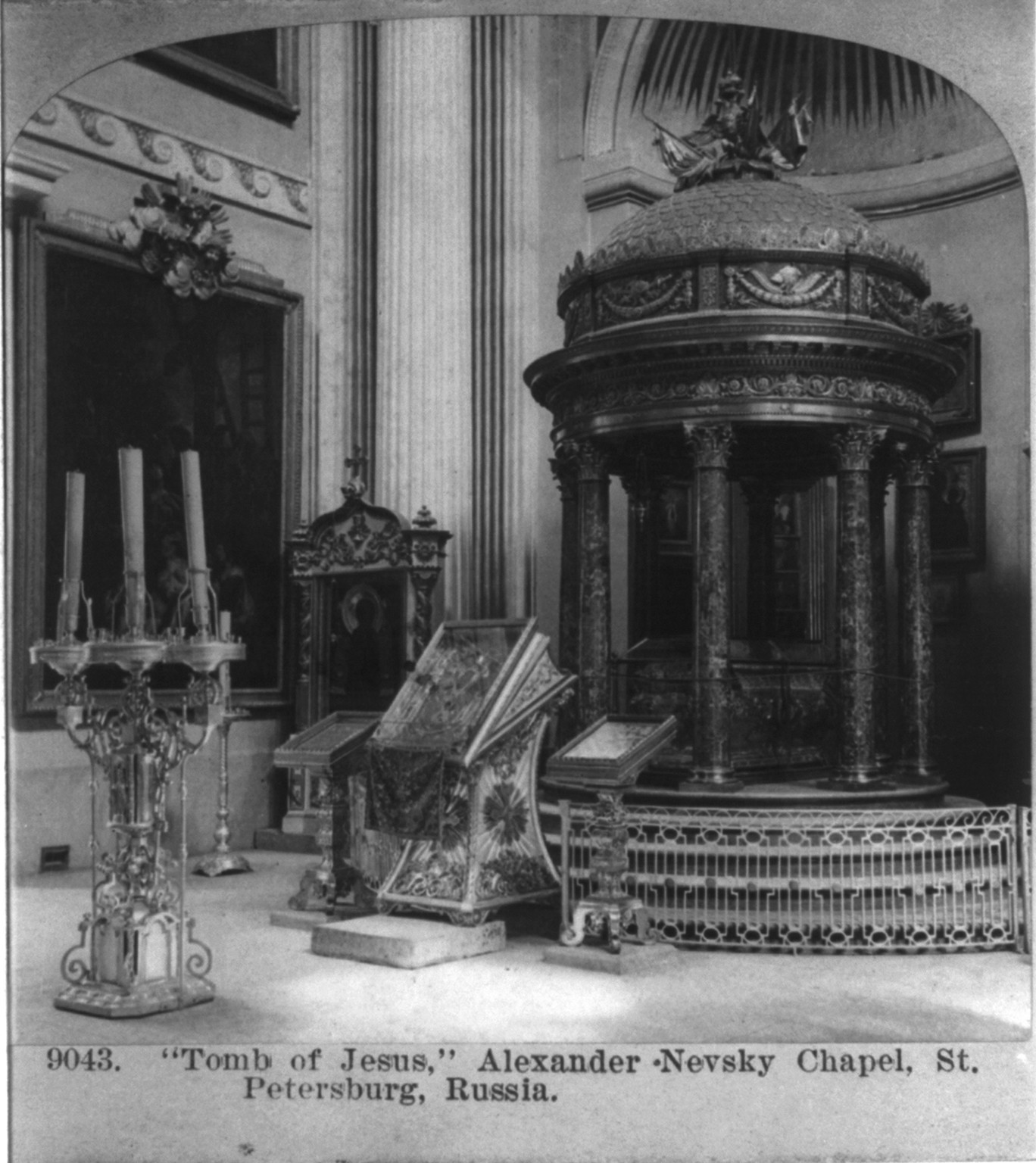 Black & White Photo - Tomb of Jesus, Alexander Nevsky Chapel, St — historic print