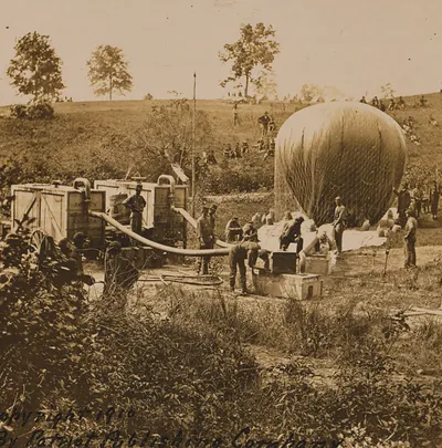 Professor Lowe's military balloon near Gaines Mill, Virginia