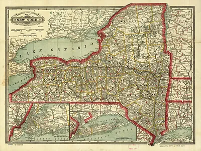 Railroad and County Map of New York