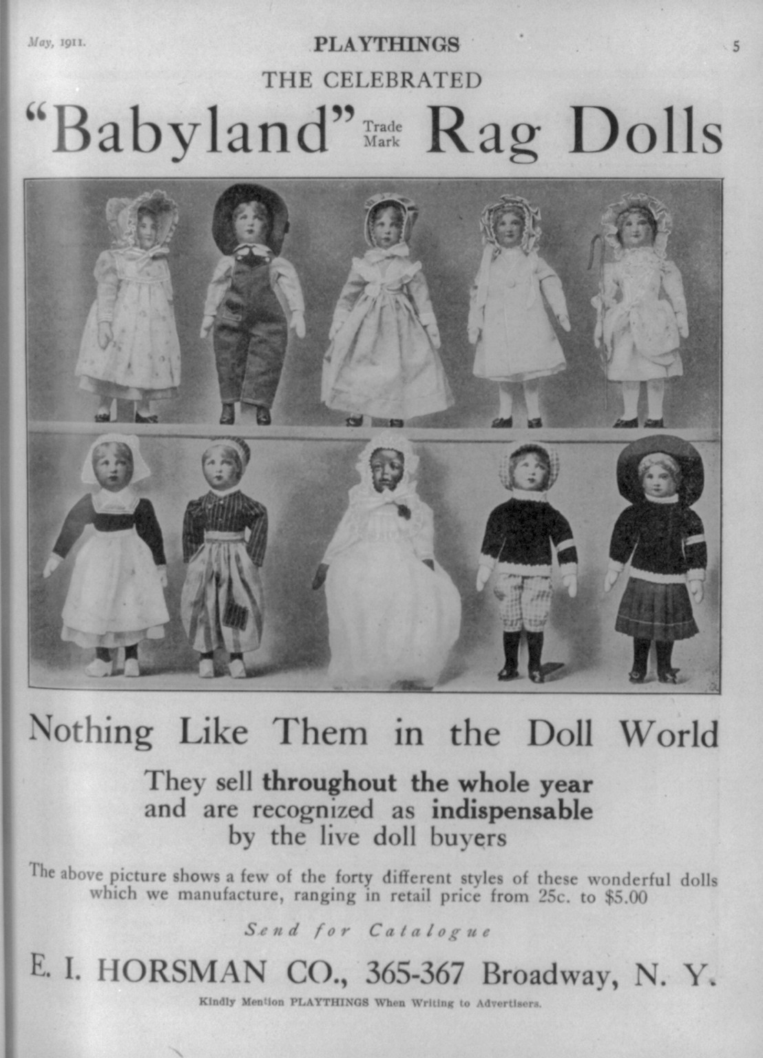 [Page from Playthings Magazine illus. dolls: between 1910 and 1929] — historic print