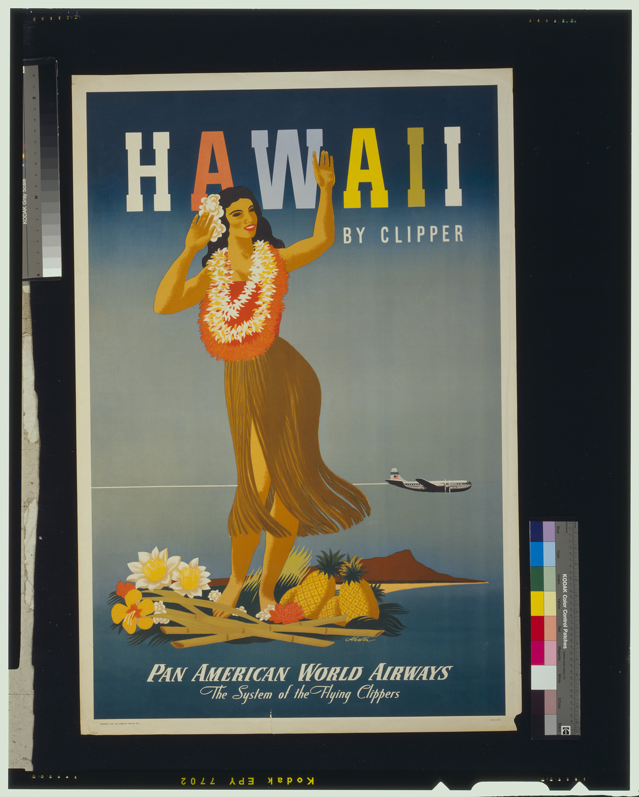 Hawaii by clipper / Atherton. — vintage poster