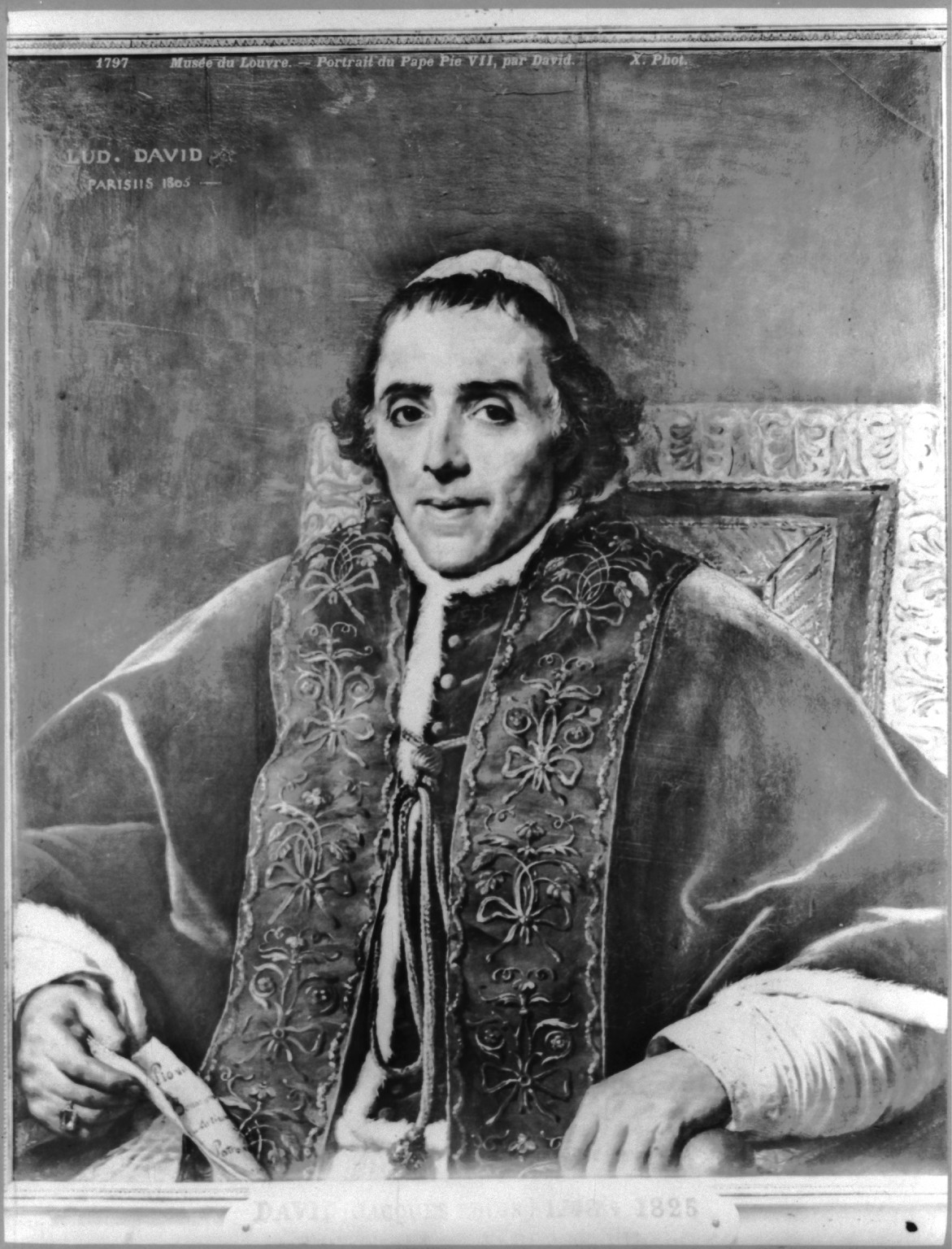 [Pius VII, 1742-1823, half-length portrait, seated] — historic print