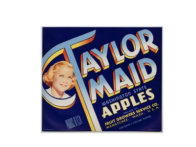 Taylor Maid Washington State Apples crate label