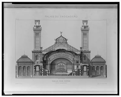 Palais du Trocadéro Salle des fêtes - coupe transversale / Bordet et Hibon sc.