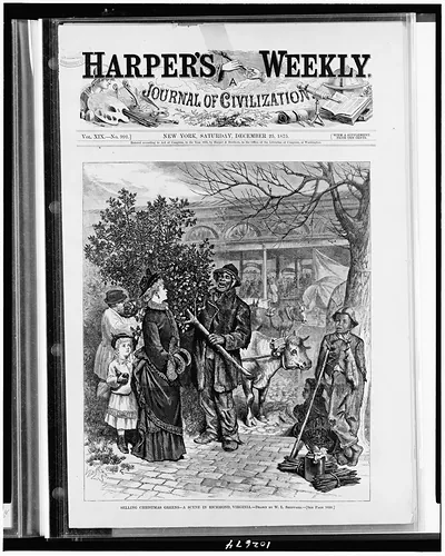 Selling Christmas greens--a scene in Richmond, Virginia / drawn by W.L. Sheppard. ; W.L.S.