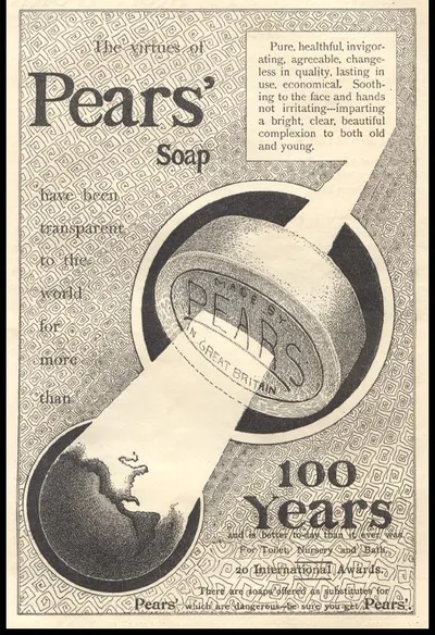 Pears' Soap advertisement: The virtues of Pears' Soap, 100 years