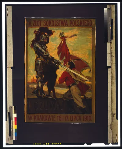 V. zlot sokolstwa polskiego w Krakowie 16. i 17. lipca 1910--Czuwaj! / Jan Styka.