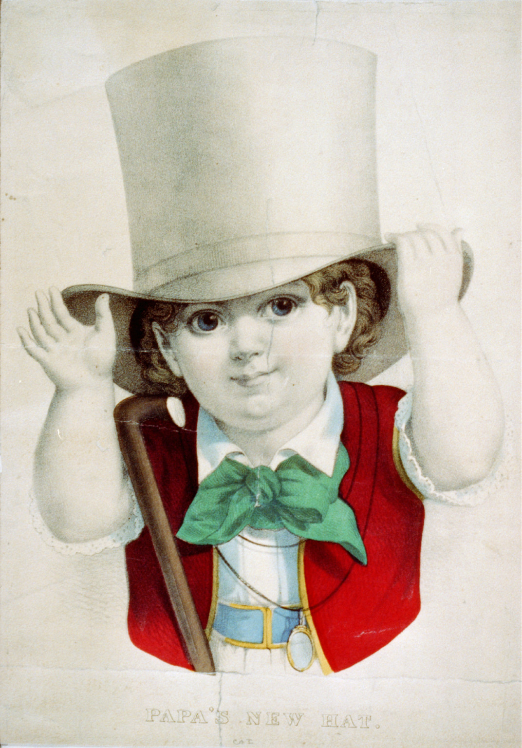 Papa's new hat, New York : Published by N. Currier or Currier & Ives, [between 1835 and 1907]. — antique lithograph