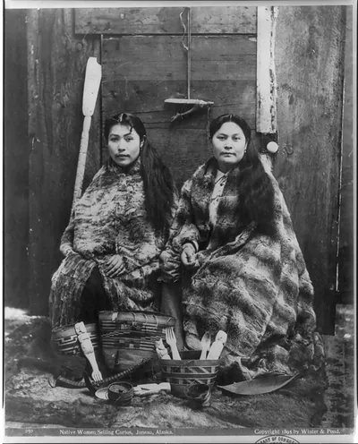 [Alaska - Juneau - native women seling curios]