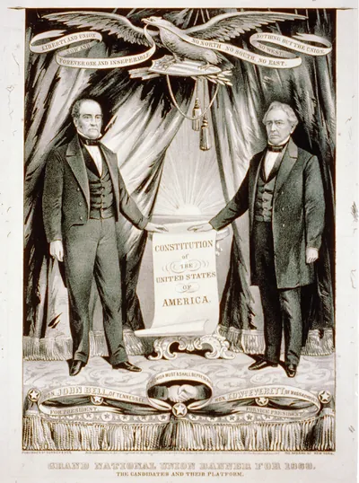 Grand national union banner for 1860. The candidates and their platform