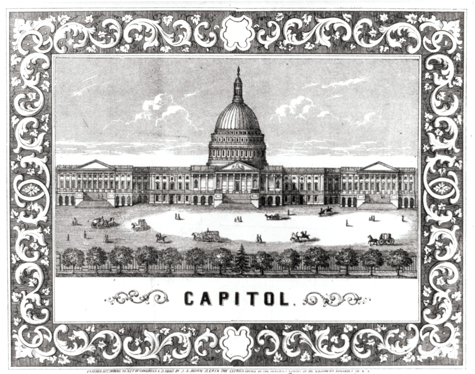 Capitol, c1860. — antique engraving