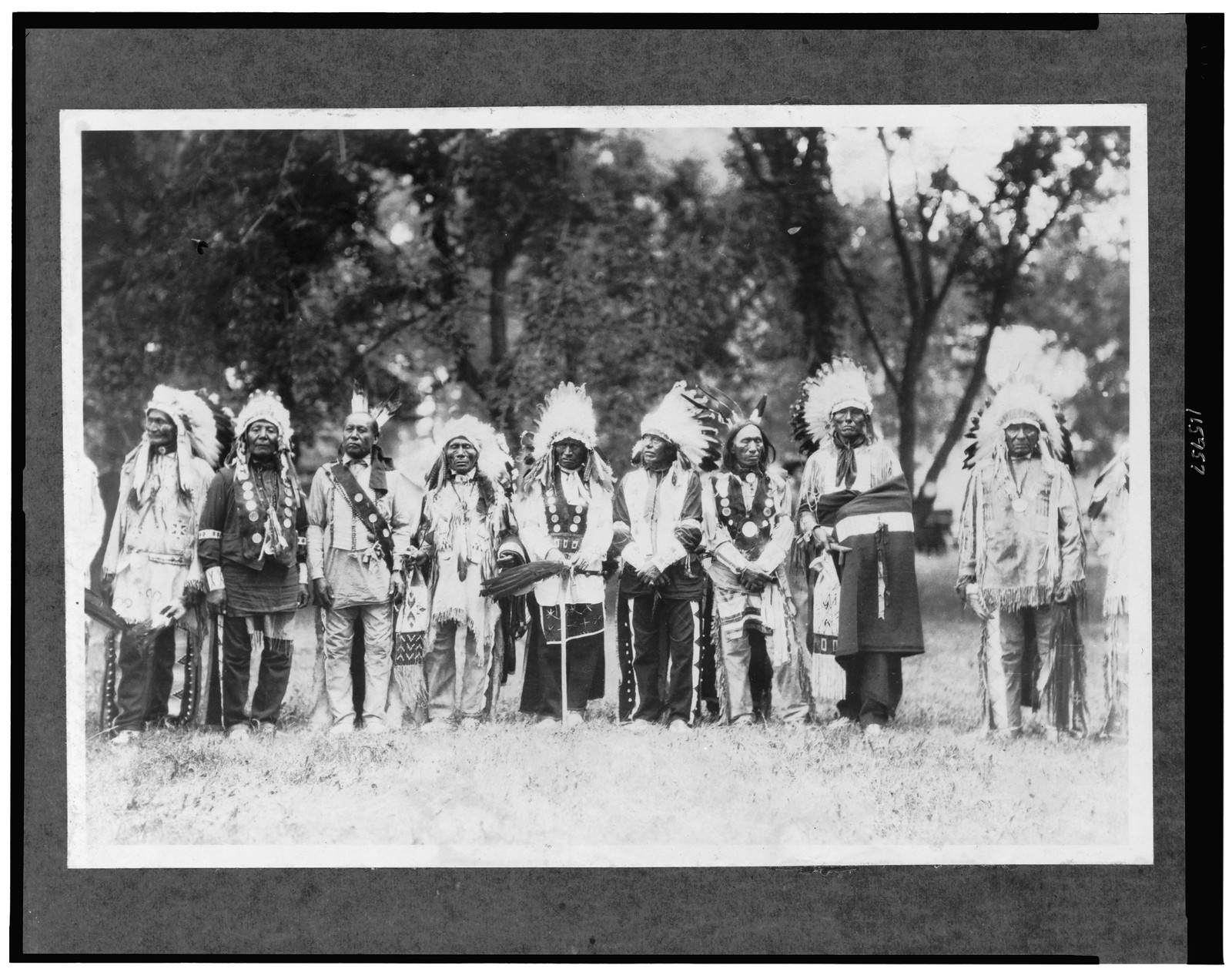 [Sioux veterans of the Battle of Little Big Horn on battleground], [photographed 1926, c1927] — historic photograph