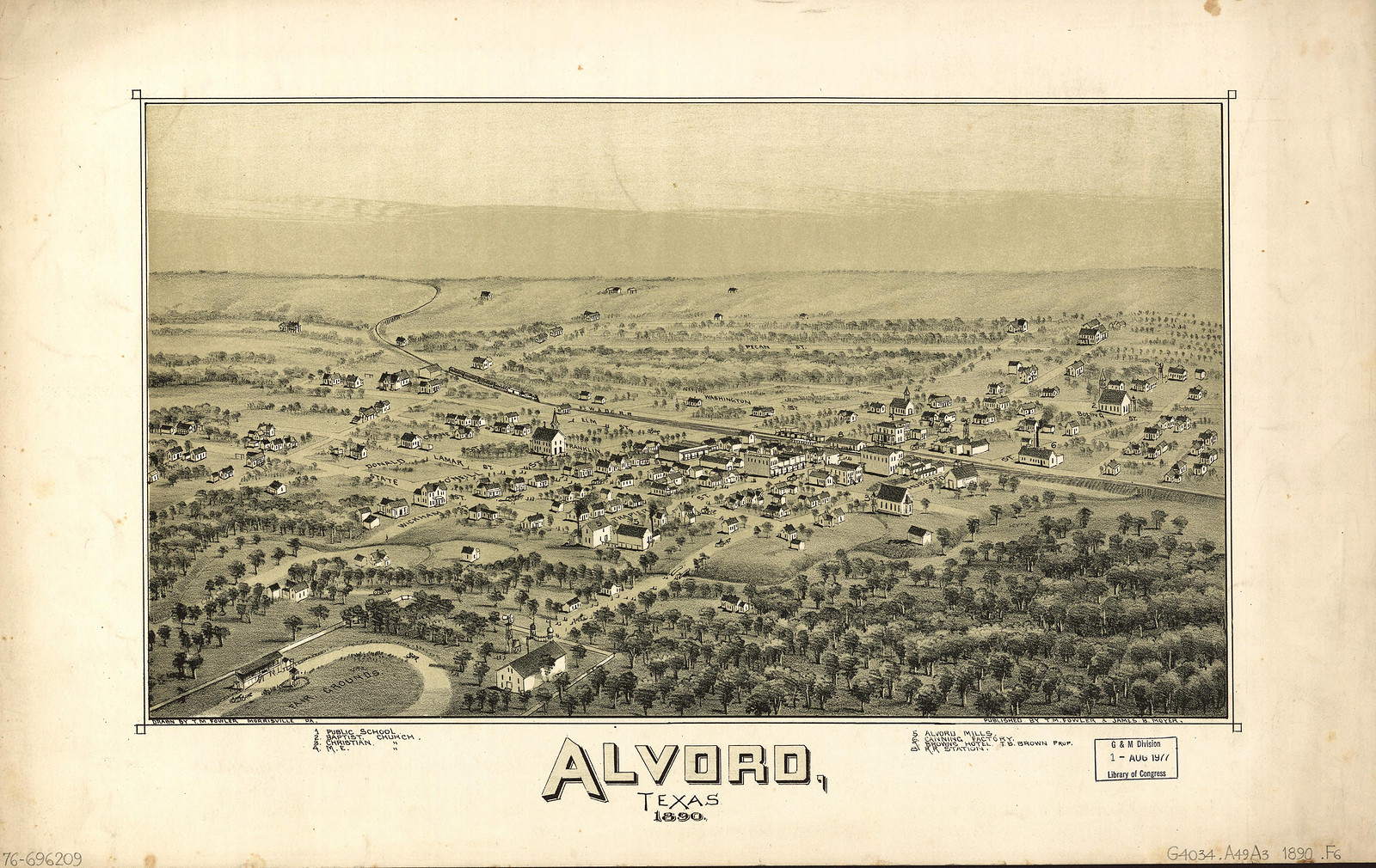 Alvord, Texas, 1890, 1890 — antique map
