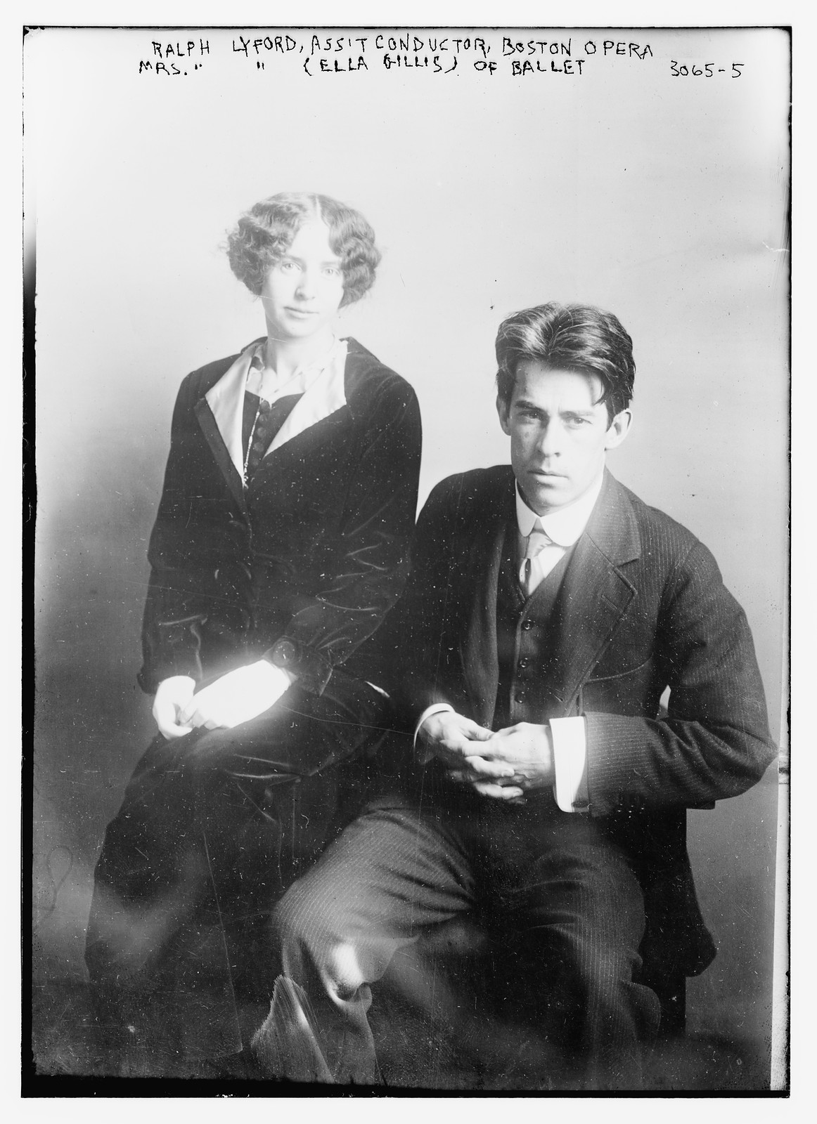 Ralph Lyford, Ass't Conductor, Boston Opera -- with Mrs. R. Lyford (Ella Gillis) of Ballet, n/a — historic photograph