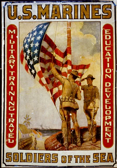 U.S. Marines - Soldiers of the sea Military training travel education development / Sidney H. Riesenberg 1913.