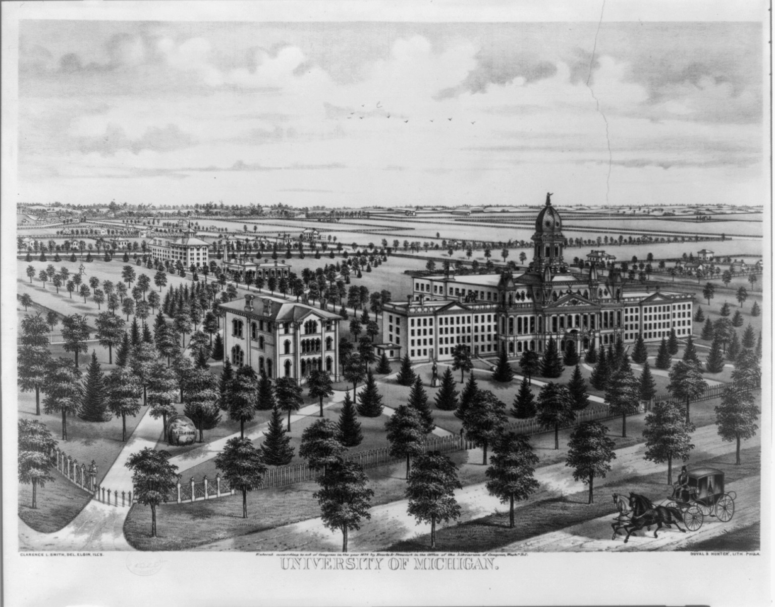 University of Michigan, c1874. — historic print