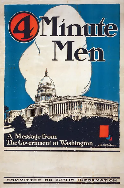 4 Minute Men poster: A Message from the Government at Washington