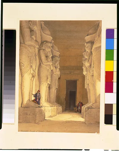 Excavated Temple of Gyrshe, Nubia / David Roberts, R.A.