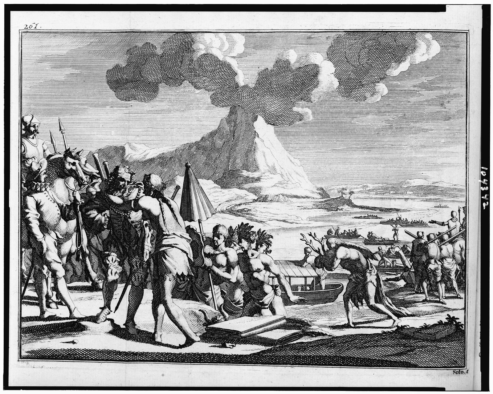 [L'Armée passe le fleuve de Cosaciqui], [published 1731] — antique engraving
