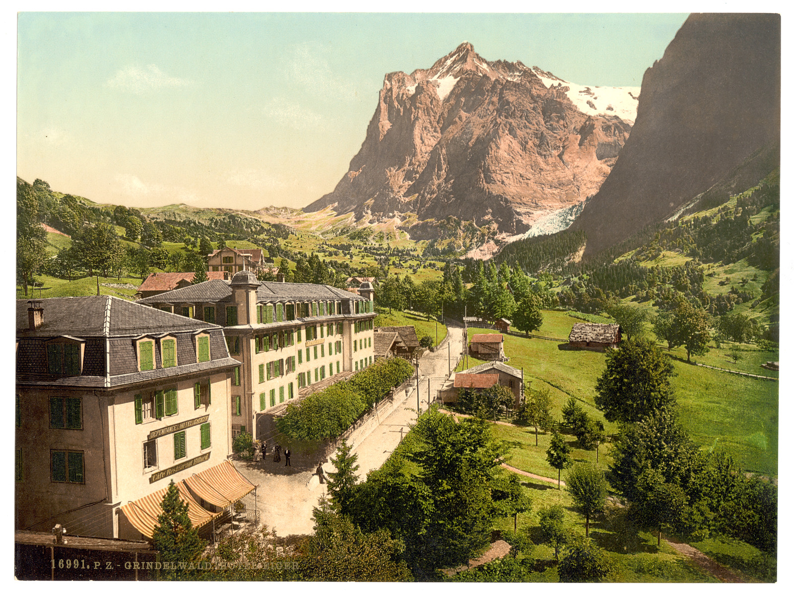 Grindelwald Hotel Eiger Bernese Oberland Switzerland, [between ca. 1890 and ca. 1900]. — historic print