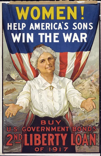 Women! Help America's Sons Win The War--Buy U.S. Government Bonds, 2nd Liberty Loan Of 1917