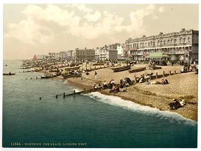 The beach looking west Worthing England