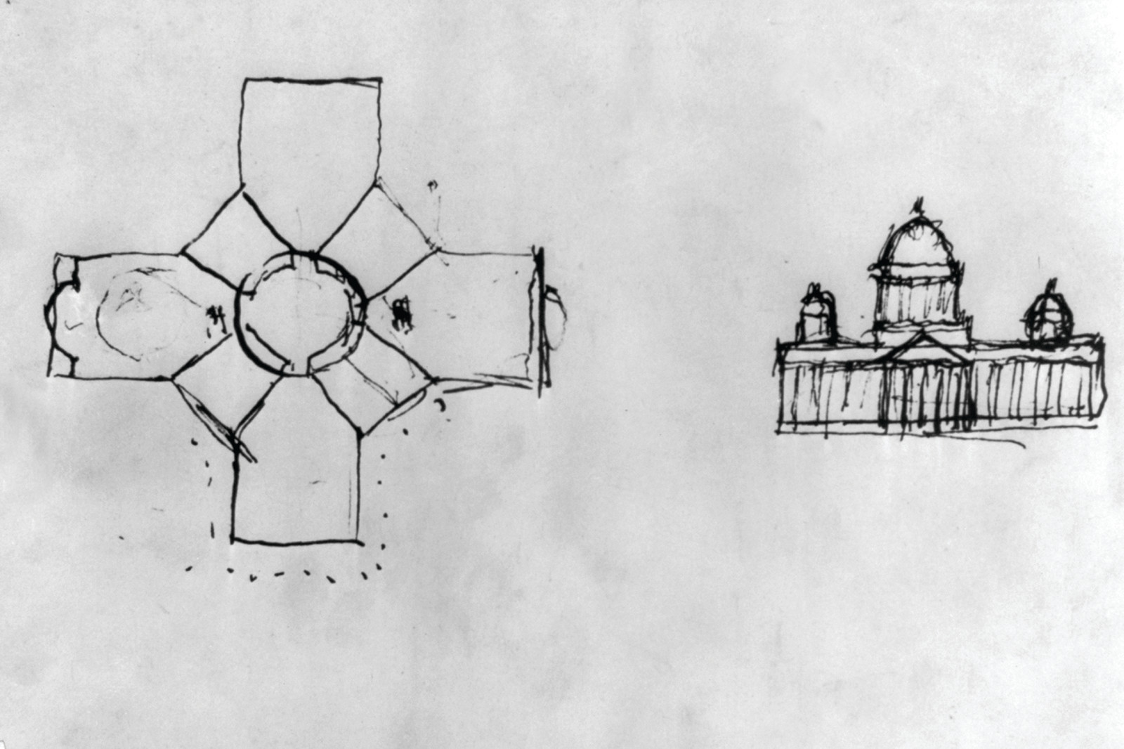 Photograph of Sketch by Thomas Jefferson for the U.S. Capitol — historic photograph