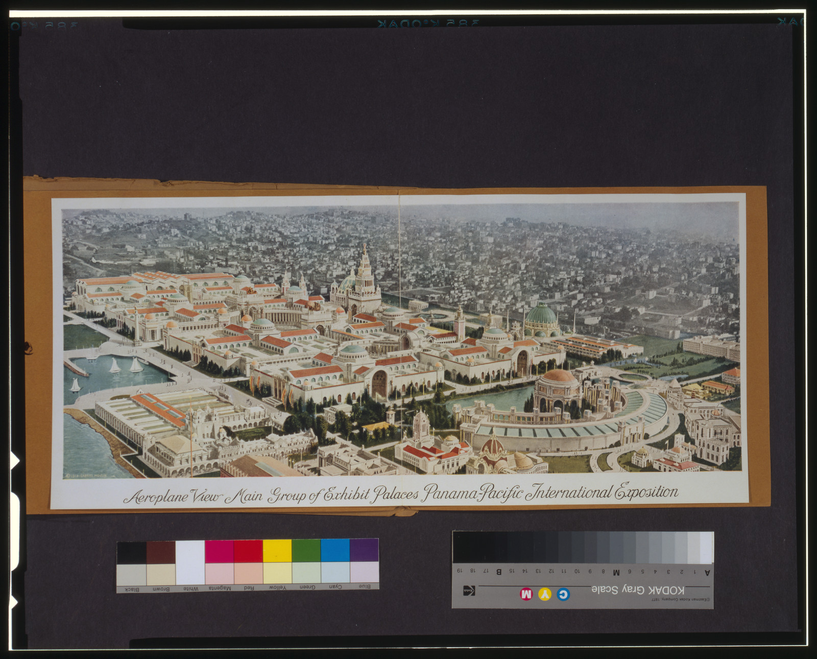 Aeroplane view main group of exhibit palaces Panama-Pacific International Exposition, San Francisco : Published by Pacific Novelty Co., c1914. — historic print