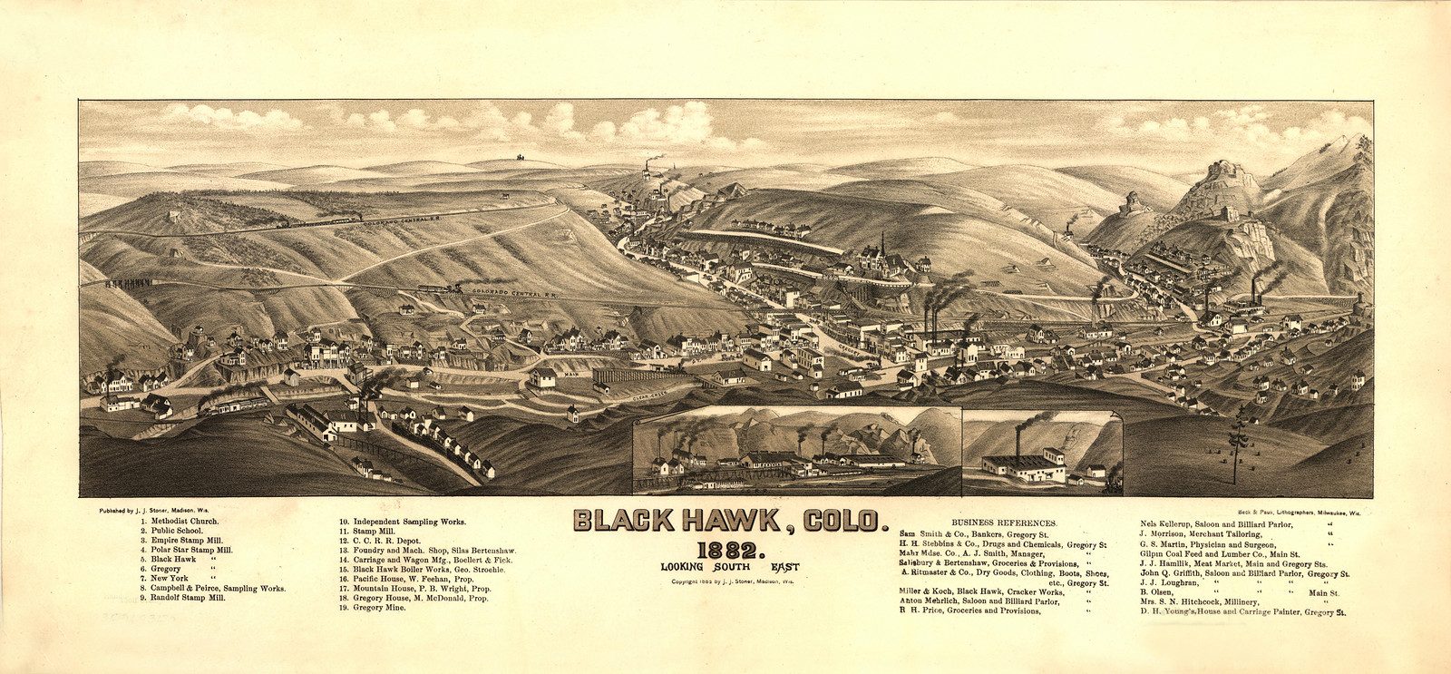 Black Hawk, Colorado, 1882, 1882 — antique map