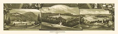 Gettysburg panoramic view with five vignettes, 1888