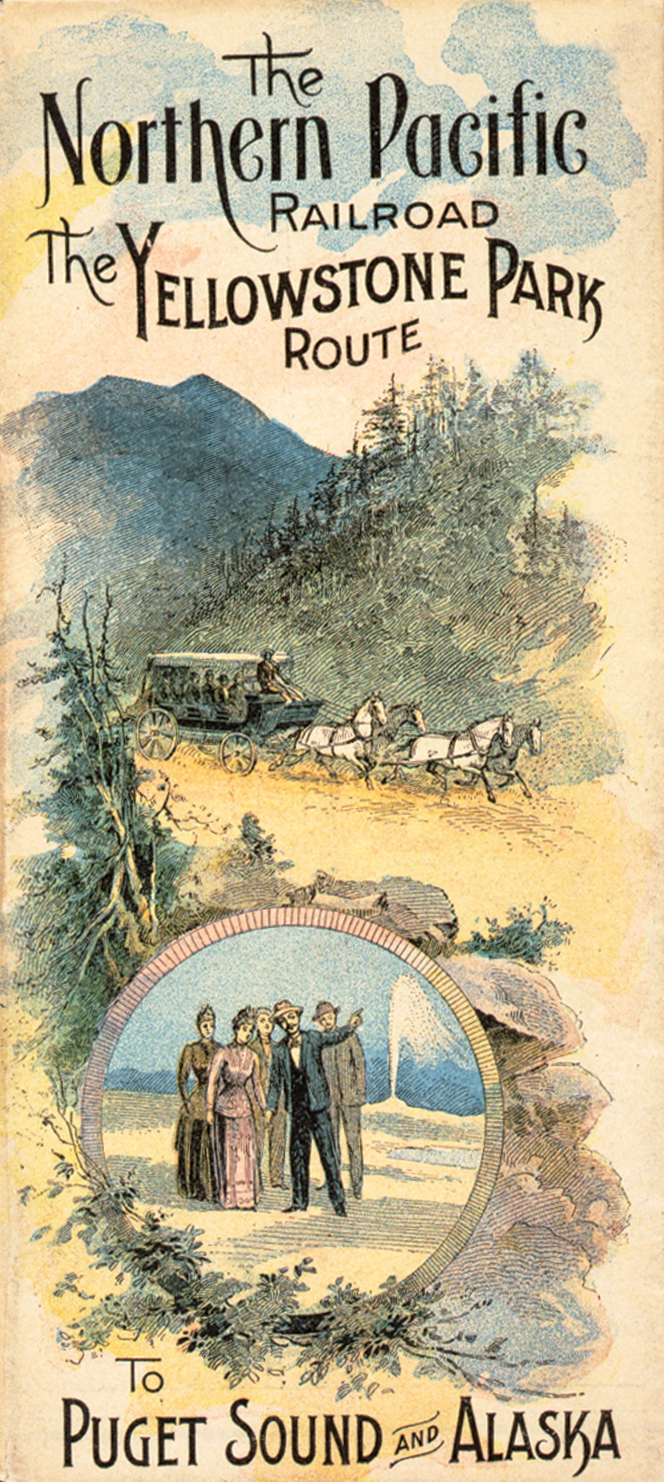The Northern Pacific Railroad--the Yellowstone Park route to Puget Sound and Alaska, [between 1890 and 1910] — antique lithograph