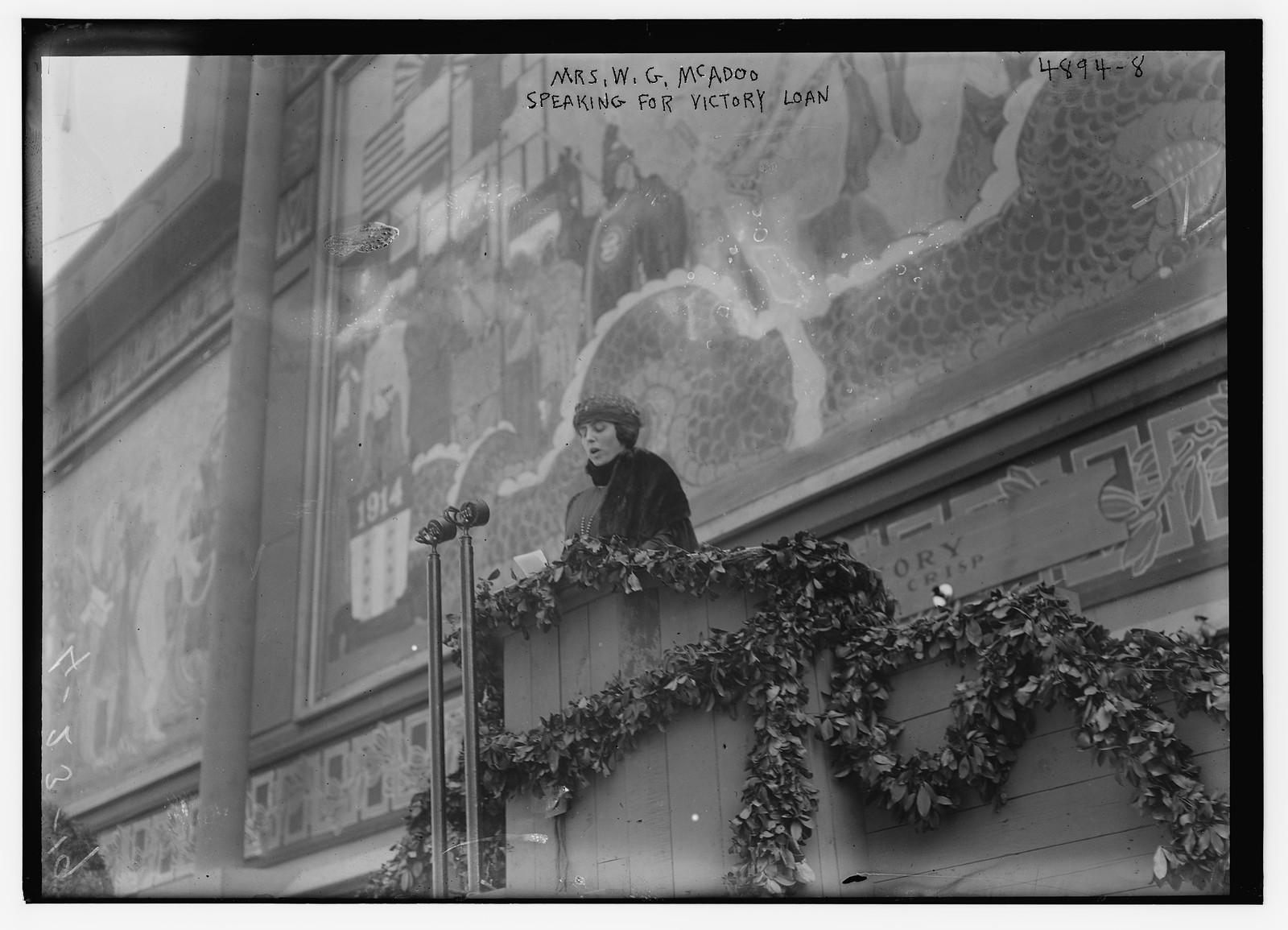 Mrs. W.G. AcAdoo, Speaking for Victory Loan, n/a — historic photograph