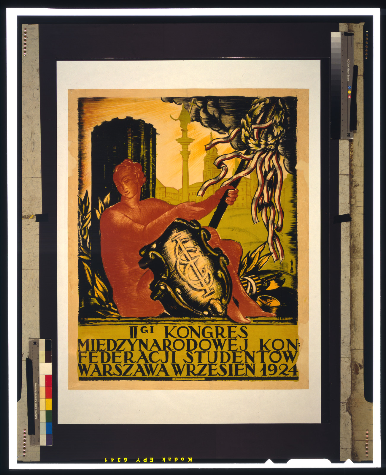 IIgi kongres miedzynarodowej konfederacji studentów Warszawa wrzesień 1924 / T.G., Warszawa : Lit. Art. W. Glówczewski, 1924. — vintage poster