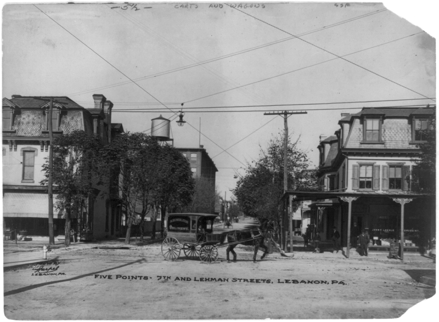 Five points - 7th and Lehman Streets, Lebanon, Pa., [between 1880 and 1900(?)] — historic photograph
