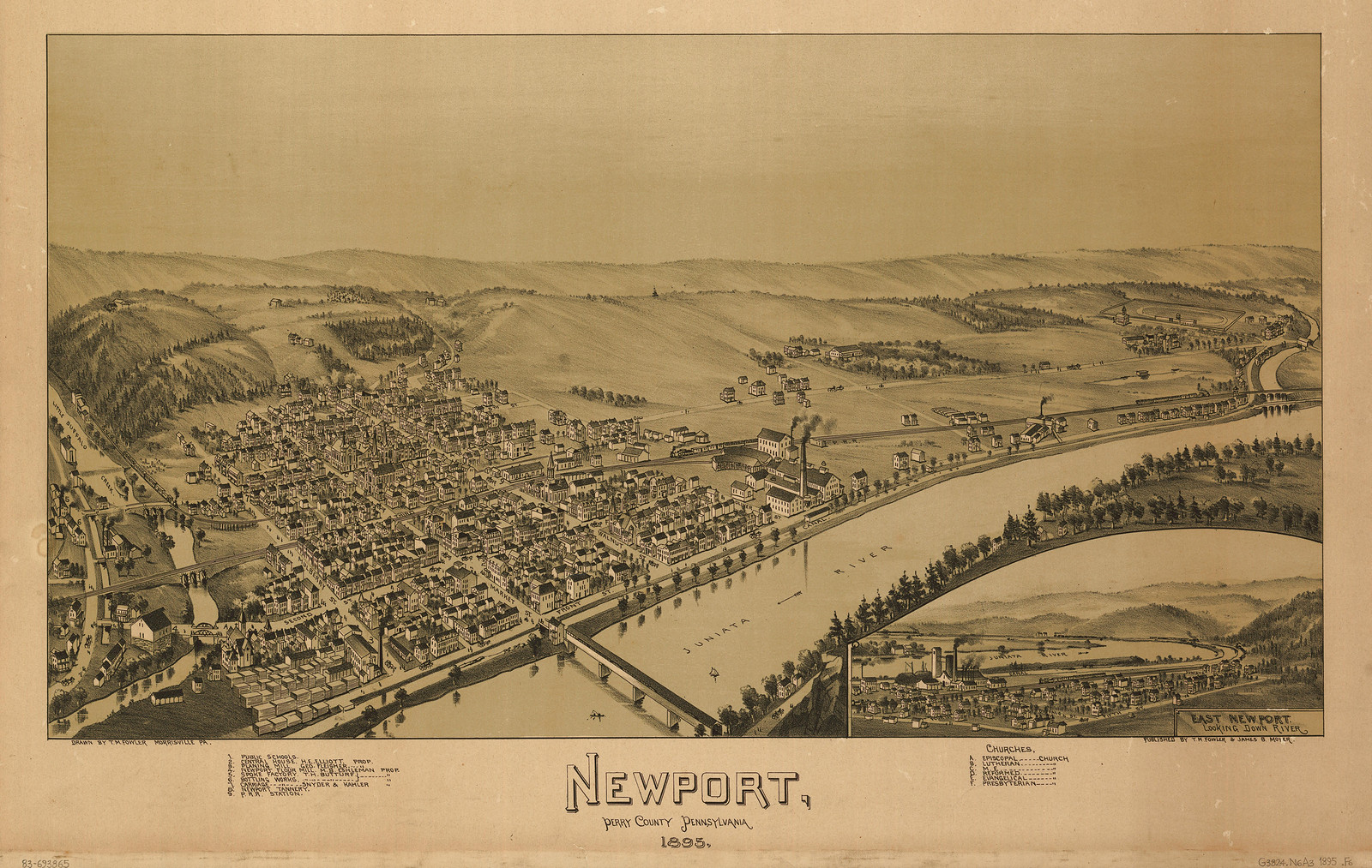 Newport, Pennsylvania, 1895, 1895 — antique map