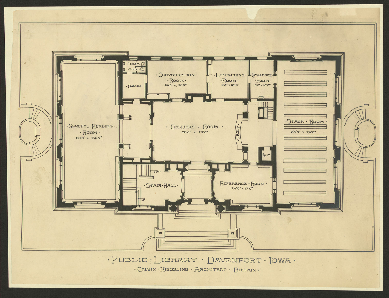 Public Library Davenport Iowa — historic image