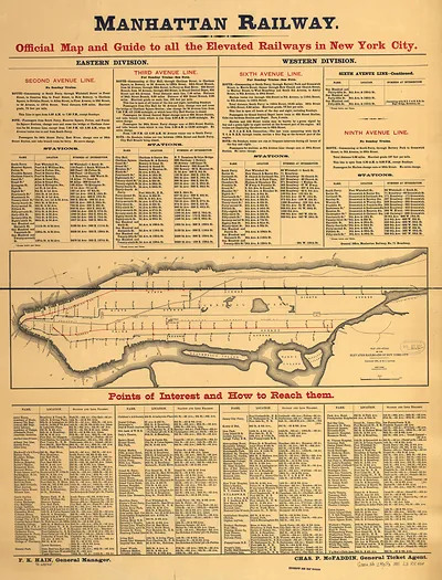 Manhattan Railway: Official Map and Guide to all the Elevated Railways in New York City