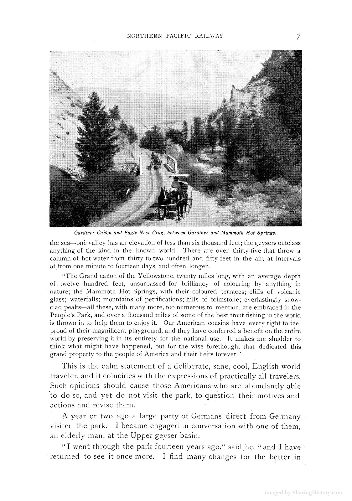 Gardiner Canon and Eagle Nest Crag, between Gardiner and Mammoth Hot Springs — historic image