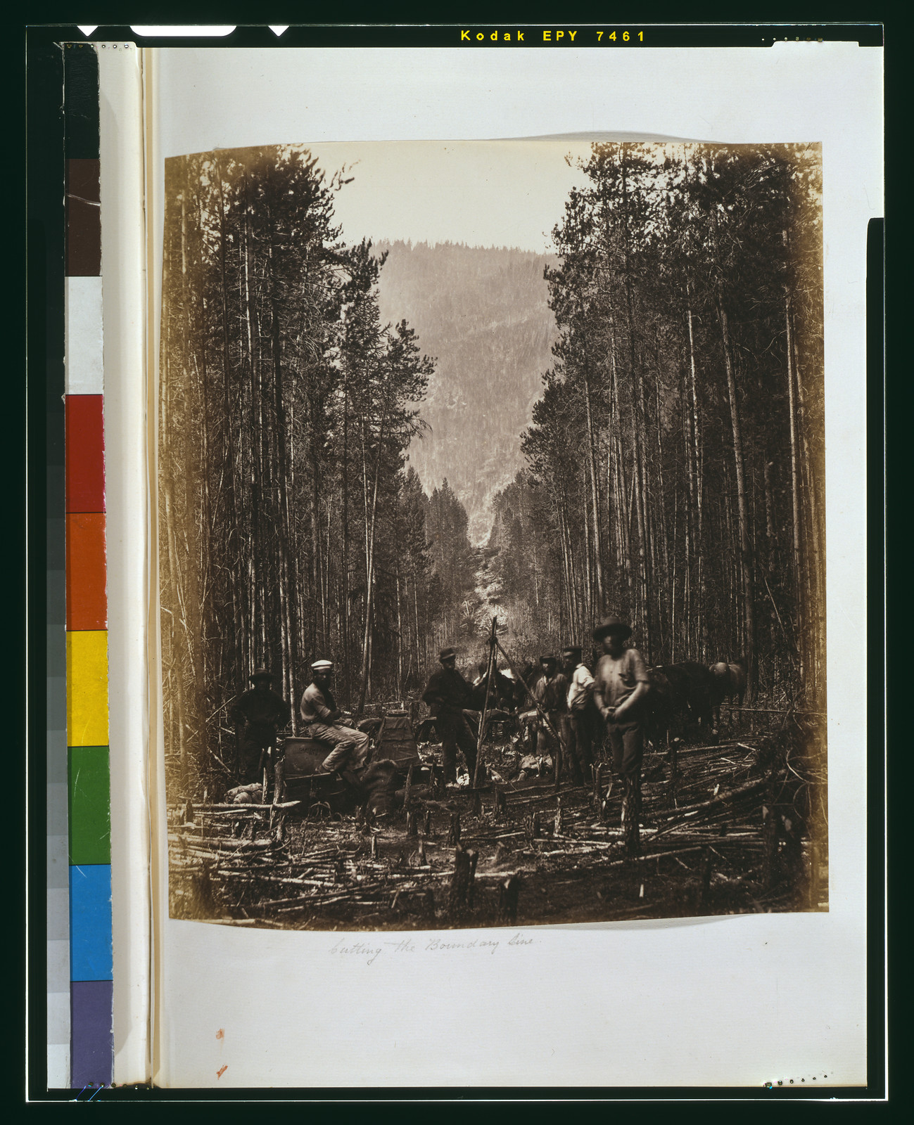 Cutting the boundary line, [1860 or 1861] — historic photograph