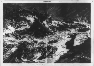 The Flood at Johnstown - The scene at the bridge
