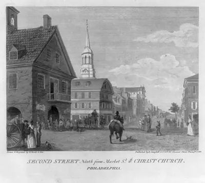 Second Street North from Market St. with Christ Church - Philadelphia