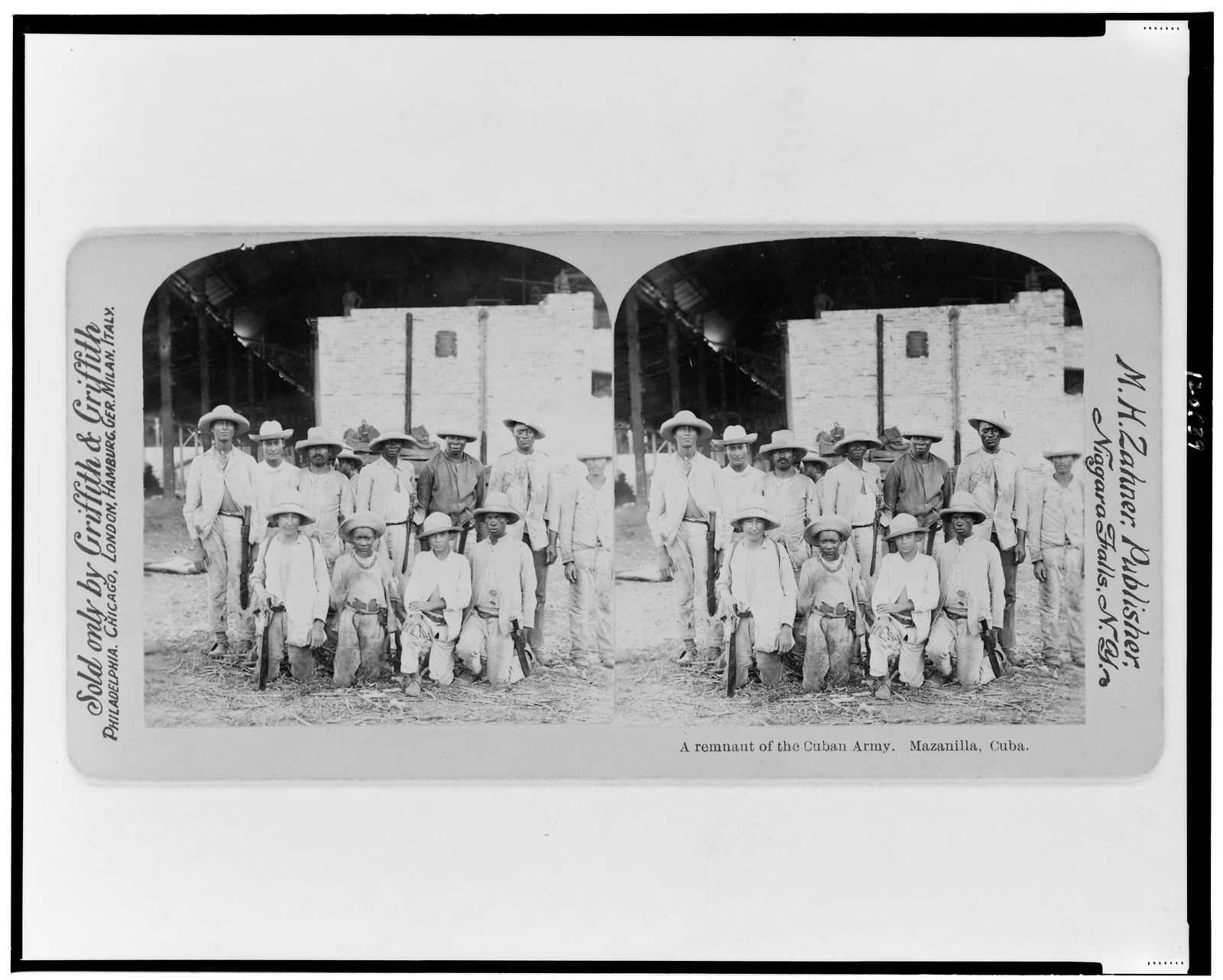 A remnant of the Cuban army. Mazanilla, Cuba, Niagara Falls, N.Y. : M.H. Zahner, publisher, c1900. — historic photograph
