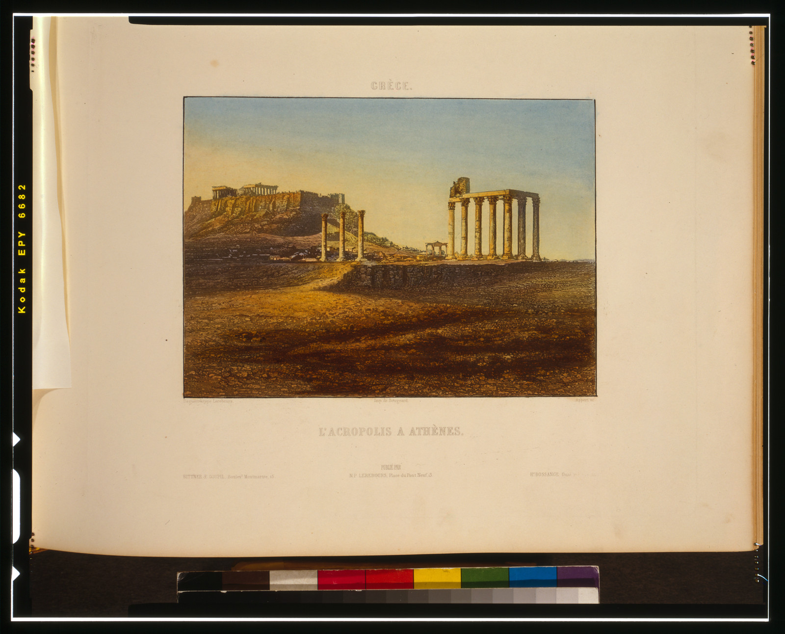 L'acropolis à Athènes / daguérreotype Lerebours ; Imp. de Bougeard ; Appert sc., 1842 — historic print
