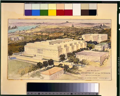 Vintage Building Photo - Washington DC - Government building New