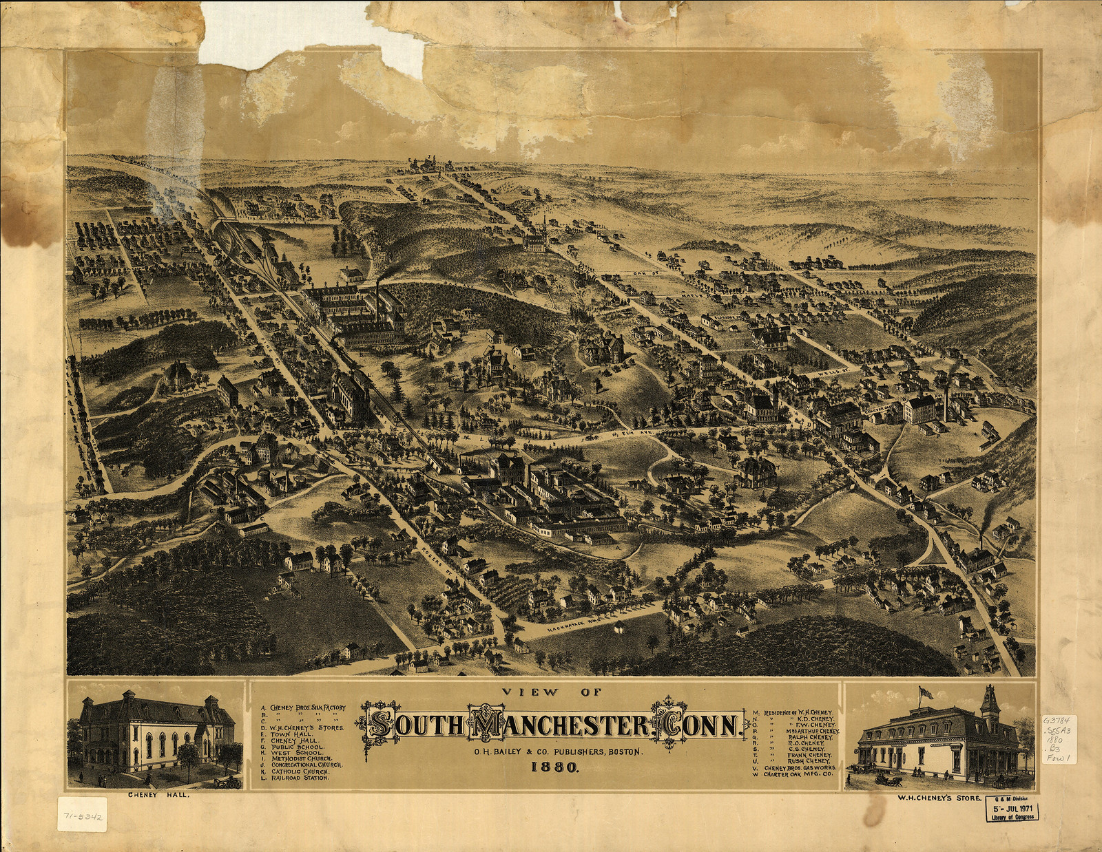South Manchester, Connecticut, 1880, 1880 — antique map
