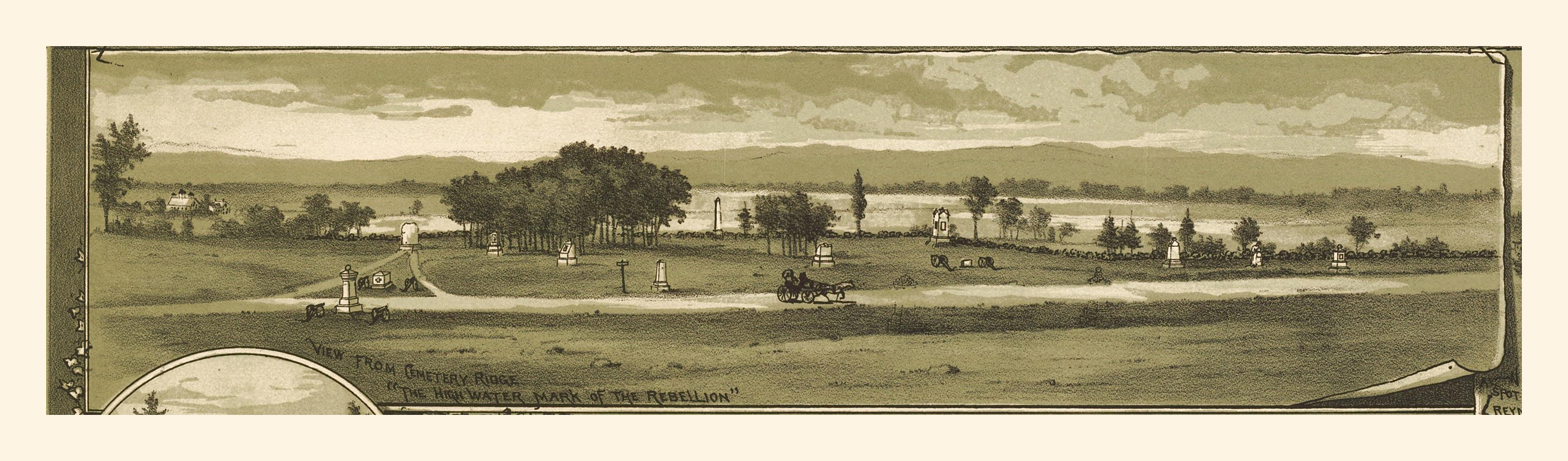 View from Cemetery Ridge: The High Water Mark of the Rebellion — historic image