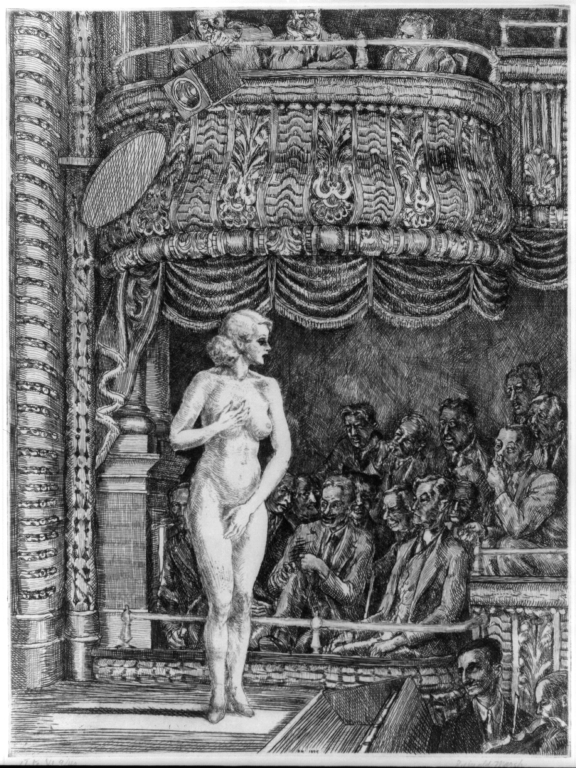 Striptease at New Gotham — historic print