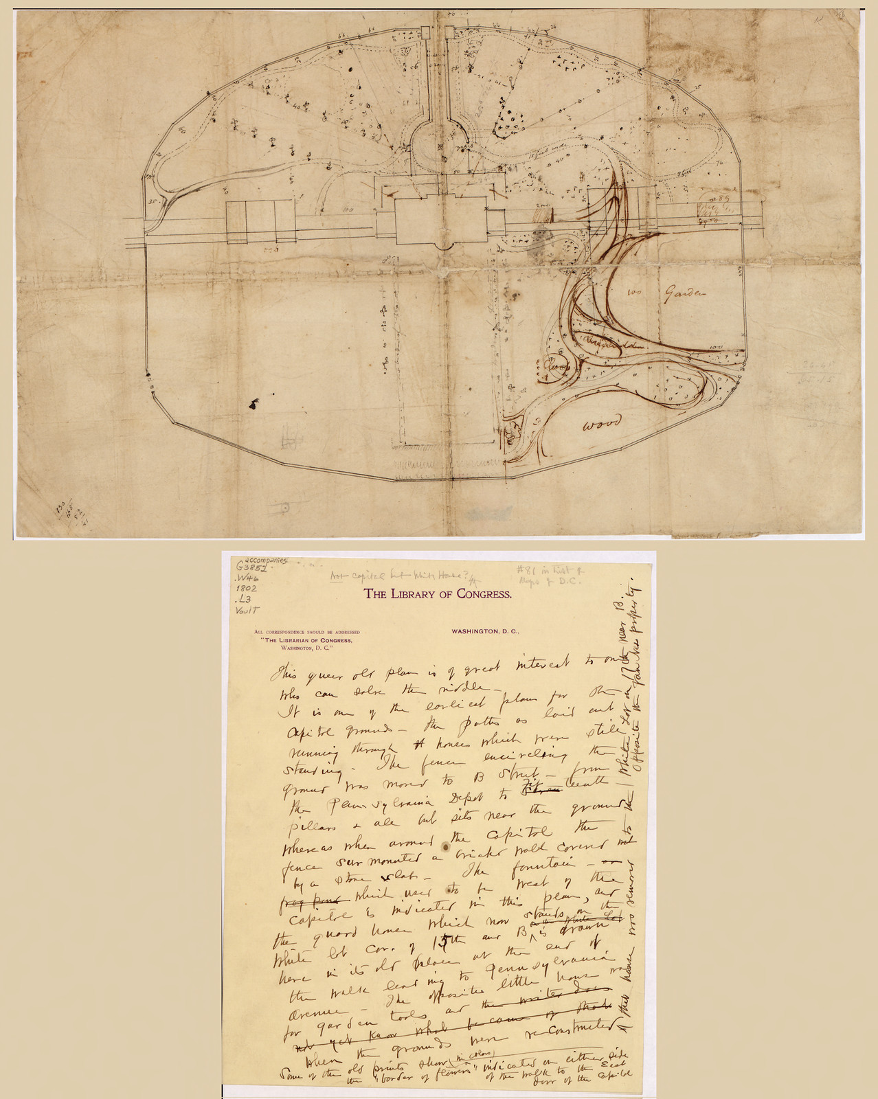 [Sketch plan for landscaping the grounds of the President's House, ca. 1802-05] — historic image