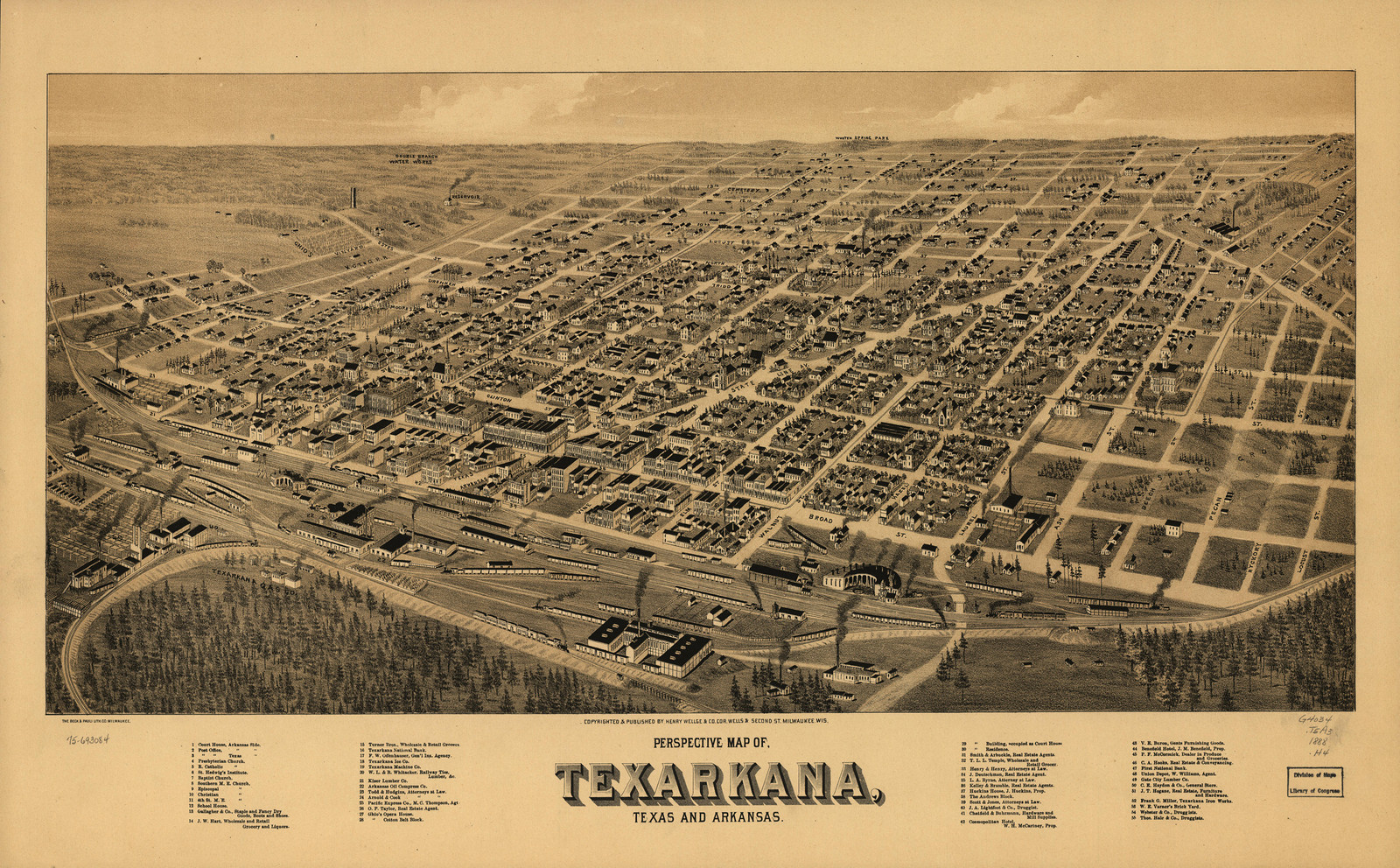 Texarkana, Arkansas, 1888, 1888 — antique map